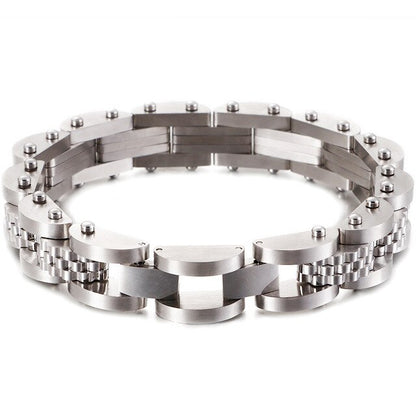 Gold Black Stainless Steel Bracelet Male 11MM Mens Watch Strap Bracelets Metal Bangles For Men Armband Hand Jewelry Accessories