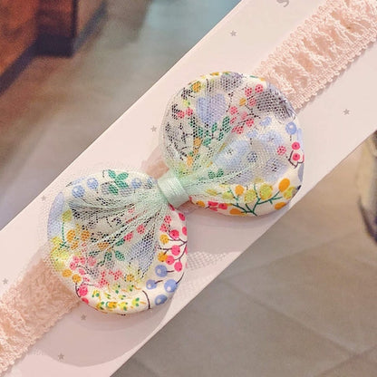 Balleenshiny Infant Child Hair Band Three-dimensional Alloy Rhinestone Crown Headdress Baby Girl Mesh Elastic Headband Turban
