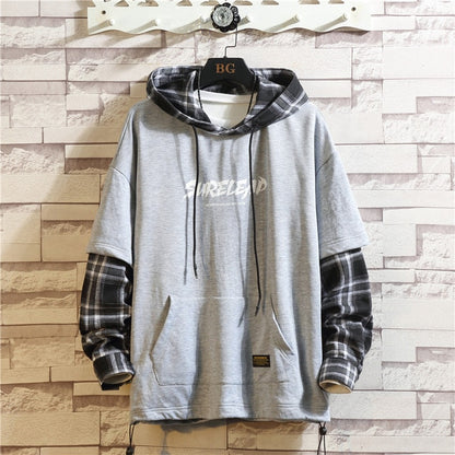 Japan Style Casual O-Neck 2020 Spring Autumn Print Hoodie Sweatshirt Men'S Thick Fleece Hip Hop High Streetwear Clothes