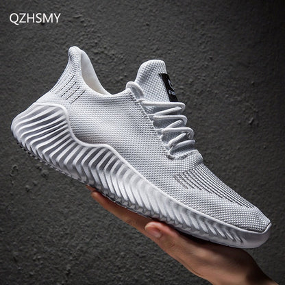 Hot Sale New Mesh Men Shoes Breathable White Men's Sneakers Lac-up Lightweight Black Walking Man Tenis Shoes Zapatillas Hombre