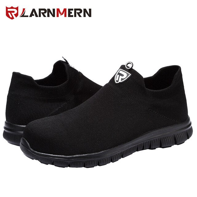 LARNMERM Safety Shoes Work Shoes Steel Toe Comfortable Lightweight Breathable Construction Warehouse Factory Protection Shoe