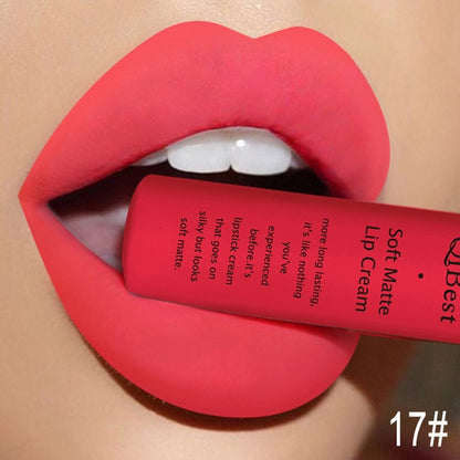 QIBEST Matte Lip Gloss Lip Makeup 34 Colors Velet Nude Waterproof Lipgloss Matte Lipstick Liquid Lipstick Long lasting Lip Tint