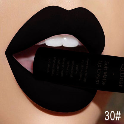 QIBEST Matte Lip Gloss Lip Makeup 34 Colors Velet Nude Waterproof Lipgloss Matte Lipstick Liquid Lipstick Long lasting Lip Tint