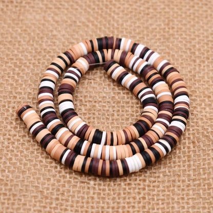 6mm Flat Round Polymer Clay Beads Chip Disk Loose Spacer Handmade Beads For DIY Jewelry Making Bracelet Finding Mixed Color