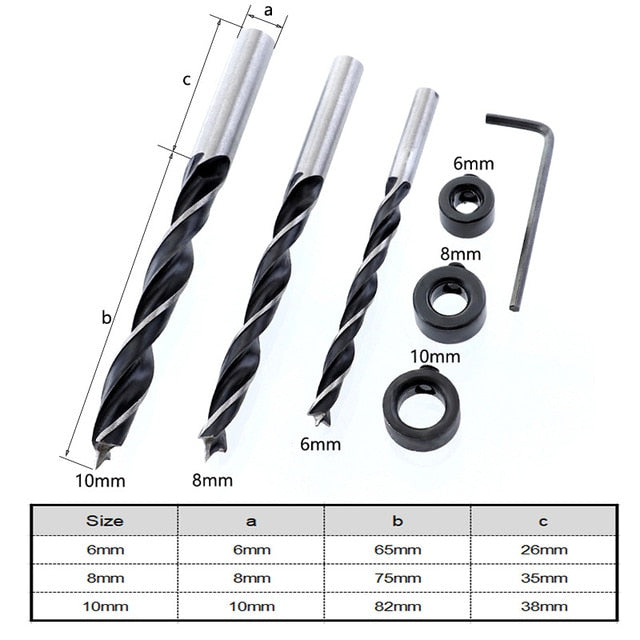 Quick Wood Doweling Jig ABS Plastic Handheld Pocket Hole Jig System 6/8/10mm Drill Bit Hole Puncher For Carpentry Dowel Joints