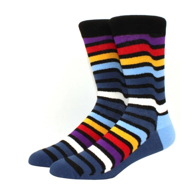 Men's Funny Happy Socks Fine Paragraph Diamond Pattern Argyle Three-dimensional Tube Geometric Funny Large size Combed Cotton
