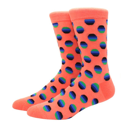Men's Funny Happy Socks Fine Paragraph Diamond Pattern Argyle Three-dimensional Tube Geometric Funny Large size Combed Cotton