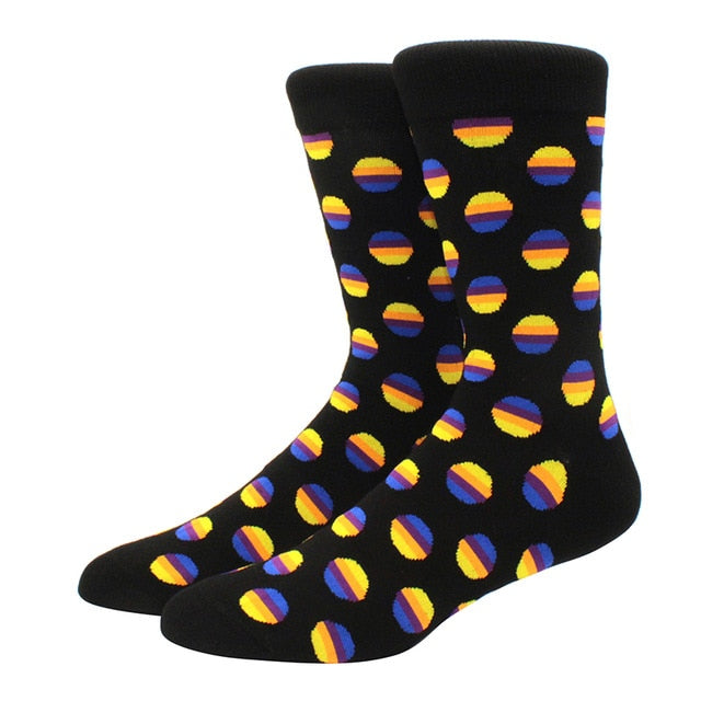 Men's Funny Happy Socks Fine Paragraph Diamond Pattern Argyle Three-dimensional Tube Geometric Funny Large size Combed Cotton