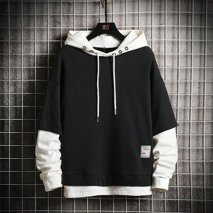 Japan Style Casual O-Neck 2020 Spring Autumn Print Hoodie Sweatshirt Men'S Thick Fleece Hip Hop High Streetwear Clothes