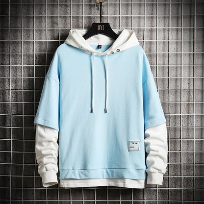 Japan Style Casual O-Neck 2020 Spring Autumn Print Hoodie Sweatshirt Men'S Thick Fleece Hip Hop High Streetwear Clothes