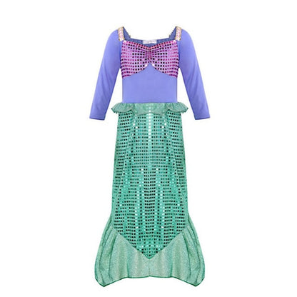 Girls Little Mermaid Ariel Princess Dress Cosplay Costumes For Kids Baby Girl Mermaid Dress Up Sets Children Halloween Clothing