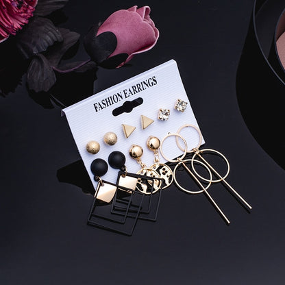 Women's Earrings Set Pearl Crystal Earrings For Women Vintage Boho Tassel Acrylic Earring Fashion Jewelry 2020 Geometric Earings