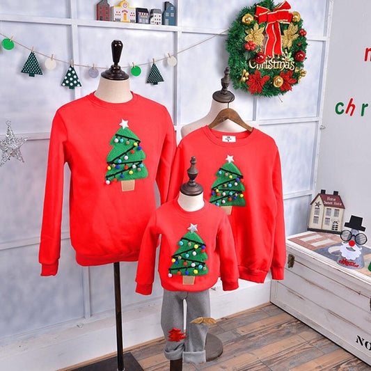 Family Matching Outfits 2020 Christmas Sweater Christmas tree Winter Children Clothing Kid shirt Polar Fleece Warm Family Look
