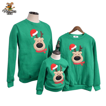 Family Clothing 2020 Autumn Winter Sweater Christmas Deer Children Clothes Kid Shirts Polar Fleece Warm Family Matching Outfits