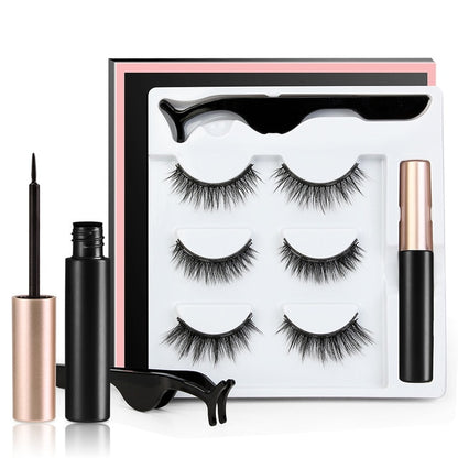 3/5pair Of 3D Magnetic Eyelashes Handmade Eyelashes Eye Makeup Extended False Eyelashe Repeated Use Magnetic Fake Eyelashe TSLM1