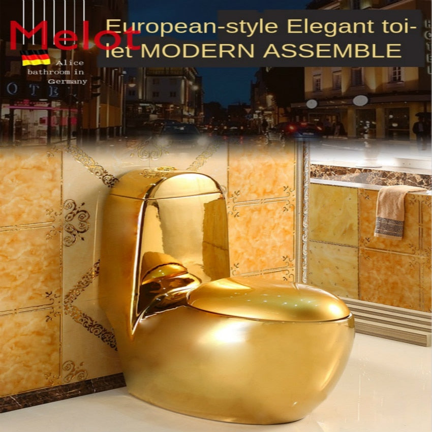 European style gold egg toilet luxury super swirling water saving color toilet quiet creative water wall row toilet hot sale