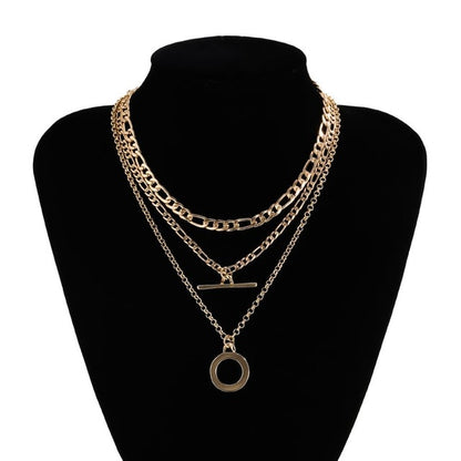 Ingemark Punk Miami Cuban Choker Necklace Colar Hip Hop Big Thick Chunky Chain Fashion Queen Coin Pendant Necklace Women Jewelry
