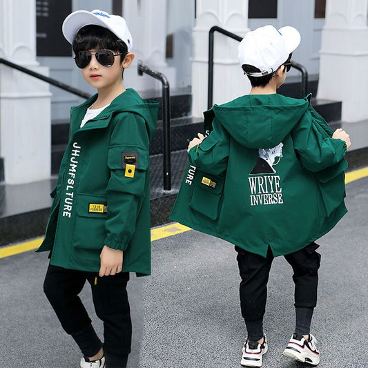 EACHIN Boys Jackets Kids Fashion Fall Coats Clothing Letter Print Childrens Thin Children's Jacket Outerwear Clothes Kids Coat