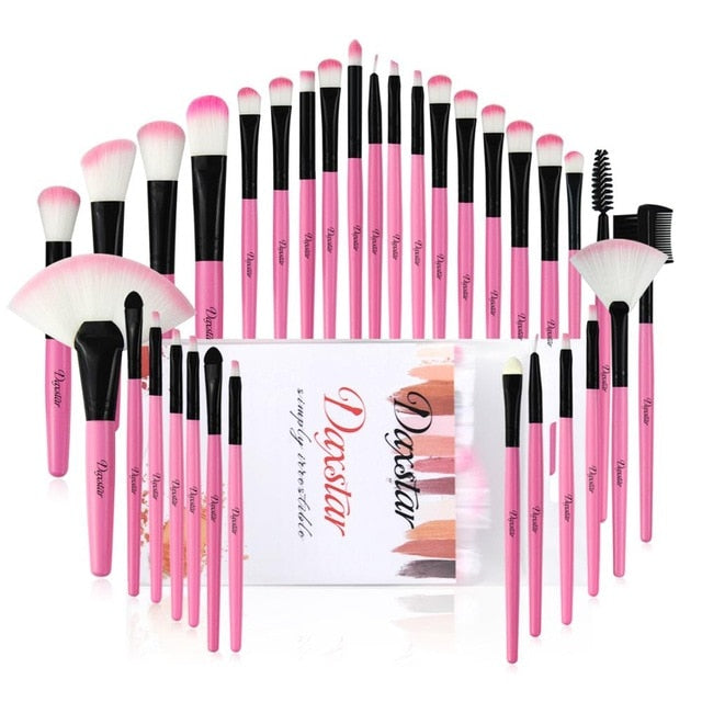 Yuwaku Professional 32Pcs/Set Makeup Brush Foundation Eye Shadows Lipsticks Powder Make Up Brushes Tool Bag Pincel Maquiagem Kit