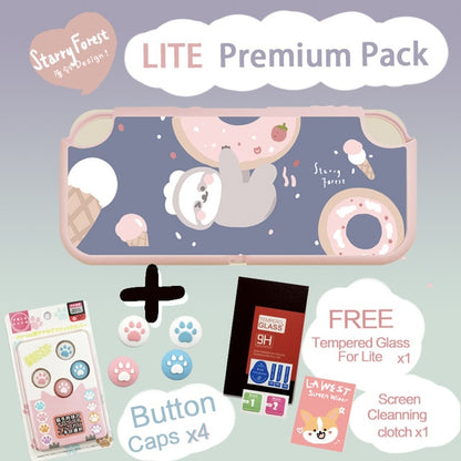 STARRY FOREST Doughnut Sloth Contrast color soft protective cute case for Nintendo Switch blue and pink for girls
