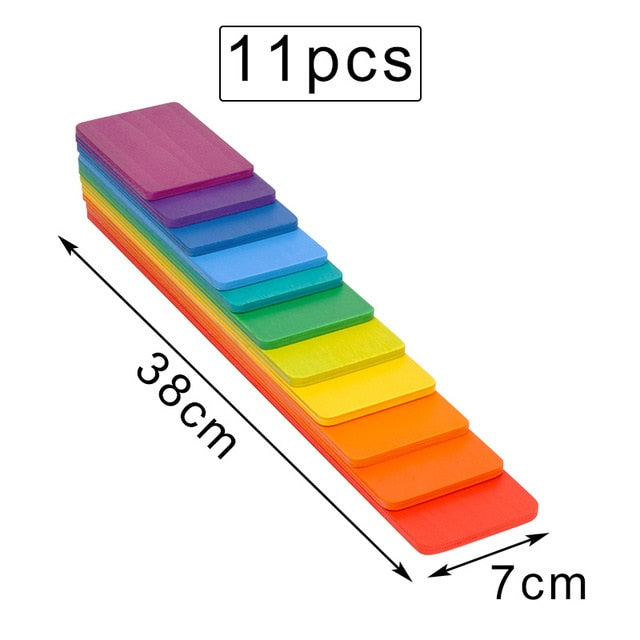 Baby Large Rainbow Stacker Wooden Toys For Kids Creative Rainbow Building Blocks Montessori Educational Toy Children