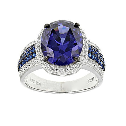 Fashion Big Blue Stone Ring Charm Jewelry Women CZ Wedding Rings Promise Engagement Ring Ladies Accessories Gifts Z4K146
