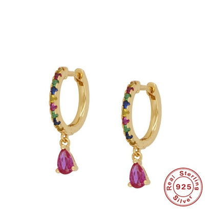 CANNER Diamond-studded Zircon Water Earrings Hoops 925 Sterling Silver Earrings For Women Silver Jewelry Earring Aretes