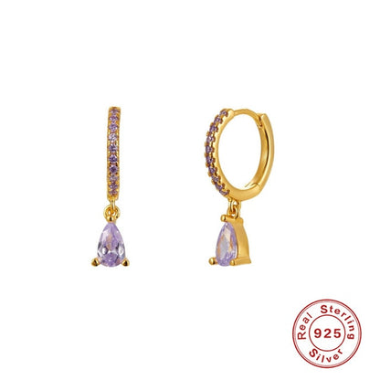 CANNER Diamond-studded Zircon Water Earrings Hoops 925 Sterling Silver Earrings For Women Silver Jewelry Earring Aretes