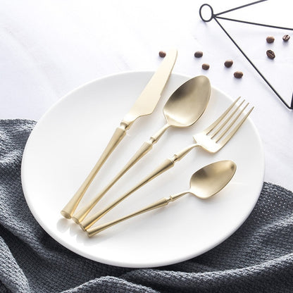 Stainless Steel Cutlery Set Gold Dinnerware Set Western Food Cutlery Tableware Dinnerware Christmas Gift forks knives spoons