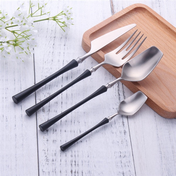 Stainless Steel Cutlery Set Gold Dinnerware Set Western Food Cutlery Tableware Dinnerware Christmas Gift forks knives spoons