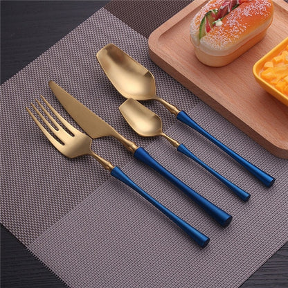 Stainless Steel Cutlery Set Gold Dinnerware Set Western Food Cutlery Tableware Dinnerware Christmas Gift forks knives spoons