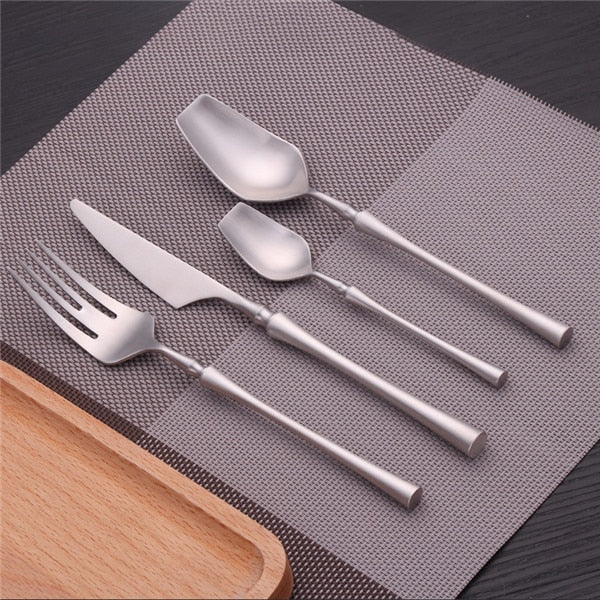 Stainless Steel Cutlery Set Gold Dinnerware Set Western Food Cutlery Tableware Dinnerware Christmas Gift forks knives spoons