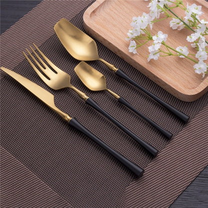 Stainless Steel Cutlery Set Gold Dinnerware Set Western Food Cutlery Tableware Dinnerware Christmas Gift forks knives spoons