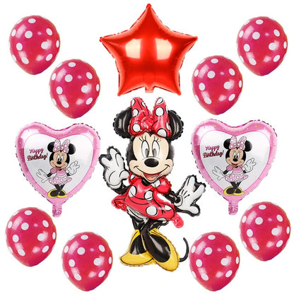 Mickey minnie foil balloons 1st birthday party decorations kids ballon number 1 globos dot latex Children's toy baby shower girl
