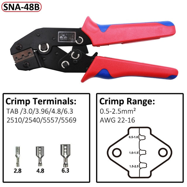 DuPont Terminals Crimp Pliers And Interchangeable Dies Wire Crimper Crimping Tools Ratcheting 7Inch SN-28B SN-48B SN-2 SN-01BM