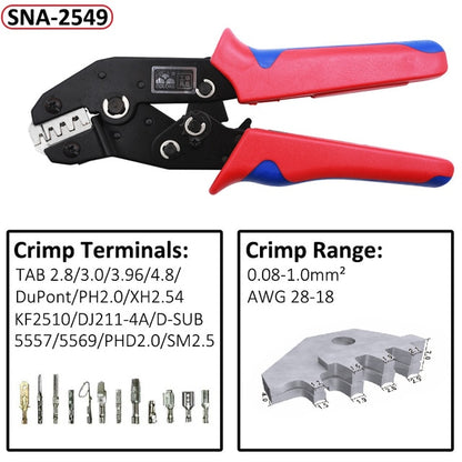 DuPont Terminals Crimp Pliers And Interchangeable Dies Wire Crimper Crimping Tools Ratcheting 7Inch SN-28B SN-48B SN-2 SN-01BM