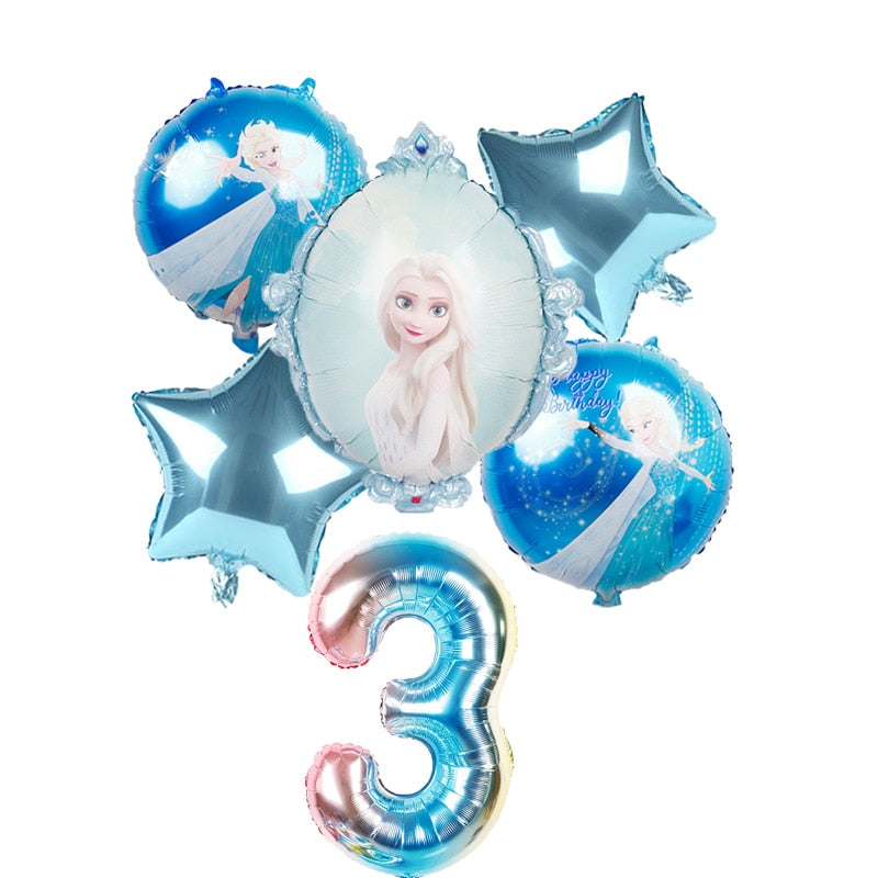 elsa Disney Frozen princess helium balloons 32inch number Baby shower girl foil globos birthday party decorations kids toys