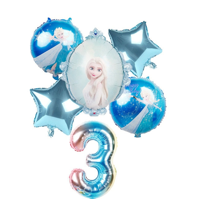 elsa Disney Frozen princess helium balloons 32inch number Baby shower girl foil globos birthday party decorations kids toys