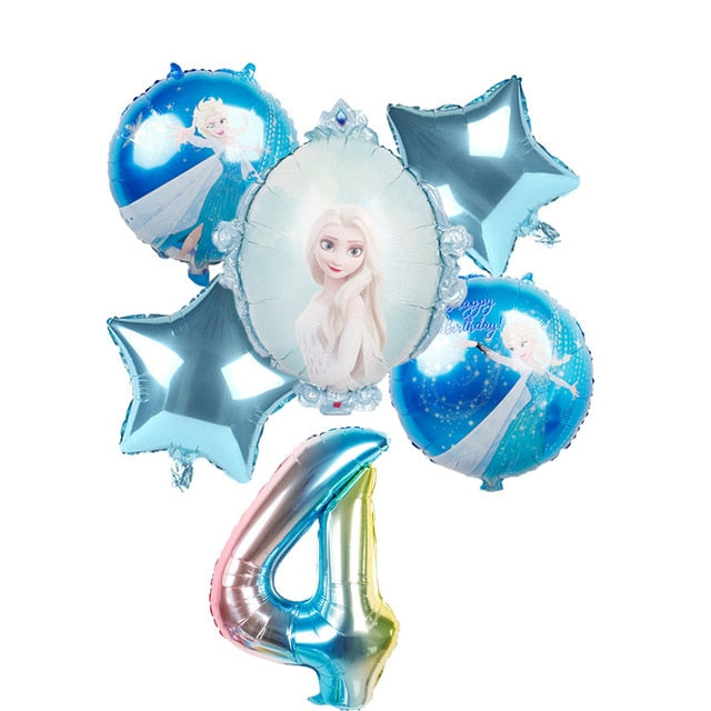 elsa Disney Frozen princess helium balloons 32inch number Baby shower girl foil globos birthday party decorations kids toys