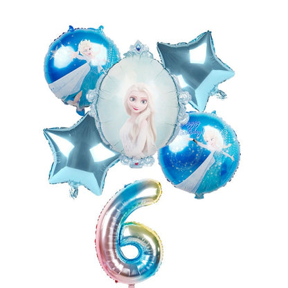 elsa Disney Frozen princess helium balloons 32inch number Baby shower girl foil globos birthday party decorations kids toys