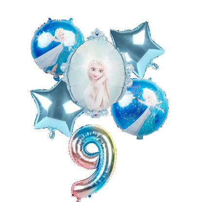 elsa Disney Frozen princess helium balloons 32inch number Baby shower girl foil globos birthday party decorations kids toys