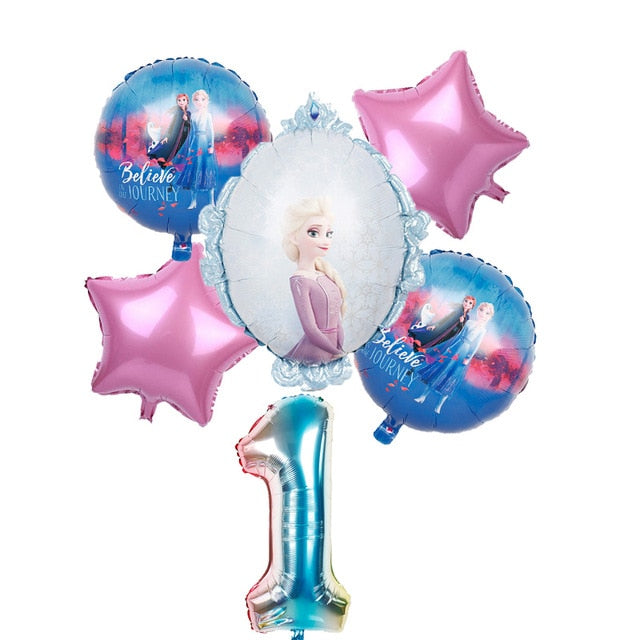 elsa Disney Frozen princess helium balloons 32inch number Baby shower girl foil globos birthday party decorations kids toys