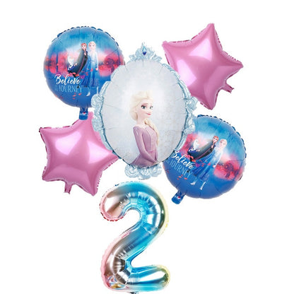 elsa Disney Frozen princess helium balloons 32inch number Baby shower girl foil globos birthday party decorations kids toys