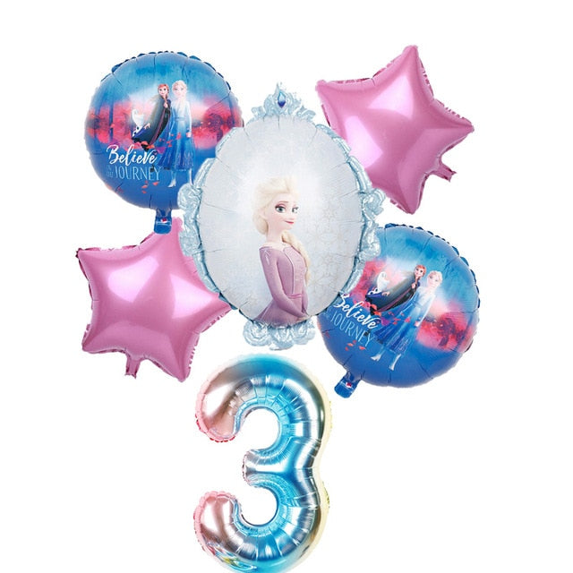 elsa Disney Frozen princess helium balloons 32inch number Baby shower girl foil globos birthday party decorations kids toys