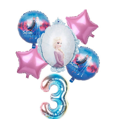 elsa Disney Frozen princess helium balloons 32inch number Baby shower girl foil globos birthday party decorations kids toys