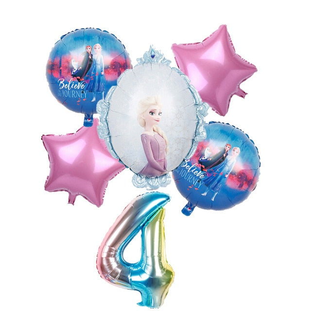 elsa Disney Frozen princess helium balloons 32inch number Baby shower girl foil globos birthday party decorations kids toys