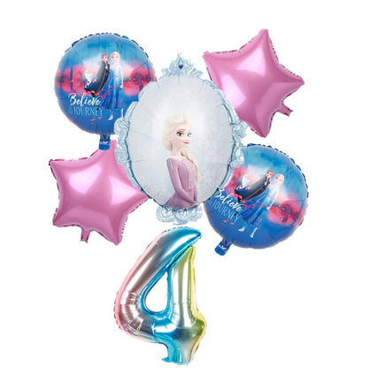 elsa Disney Frozen princess helium balloons 32inch number Baby shower girl foil globos birthday party decorations kids toys