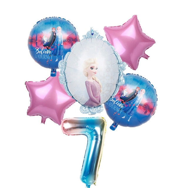 elsa Disney Frozen princess helium balloons 32inch number Baby shower girl foil globos birthday party decorations kids toys
