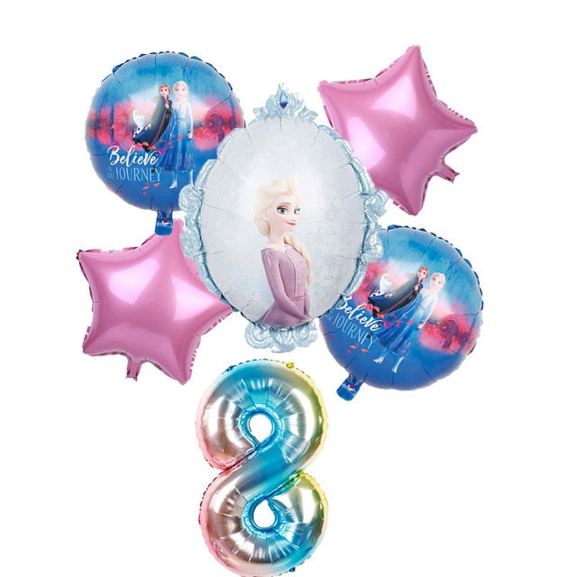 elsa Disney Frozen princess helium balloons 32inch number Baby shower girl foil globos birthday party decorations kids toys