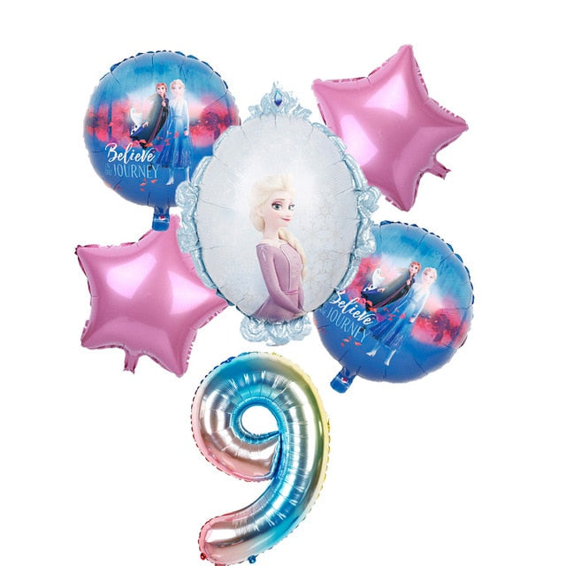 elsa Disney Frozen princess helium balloons 32inch number Baby shower girl foil globos birthday party decorations kids toys